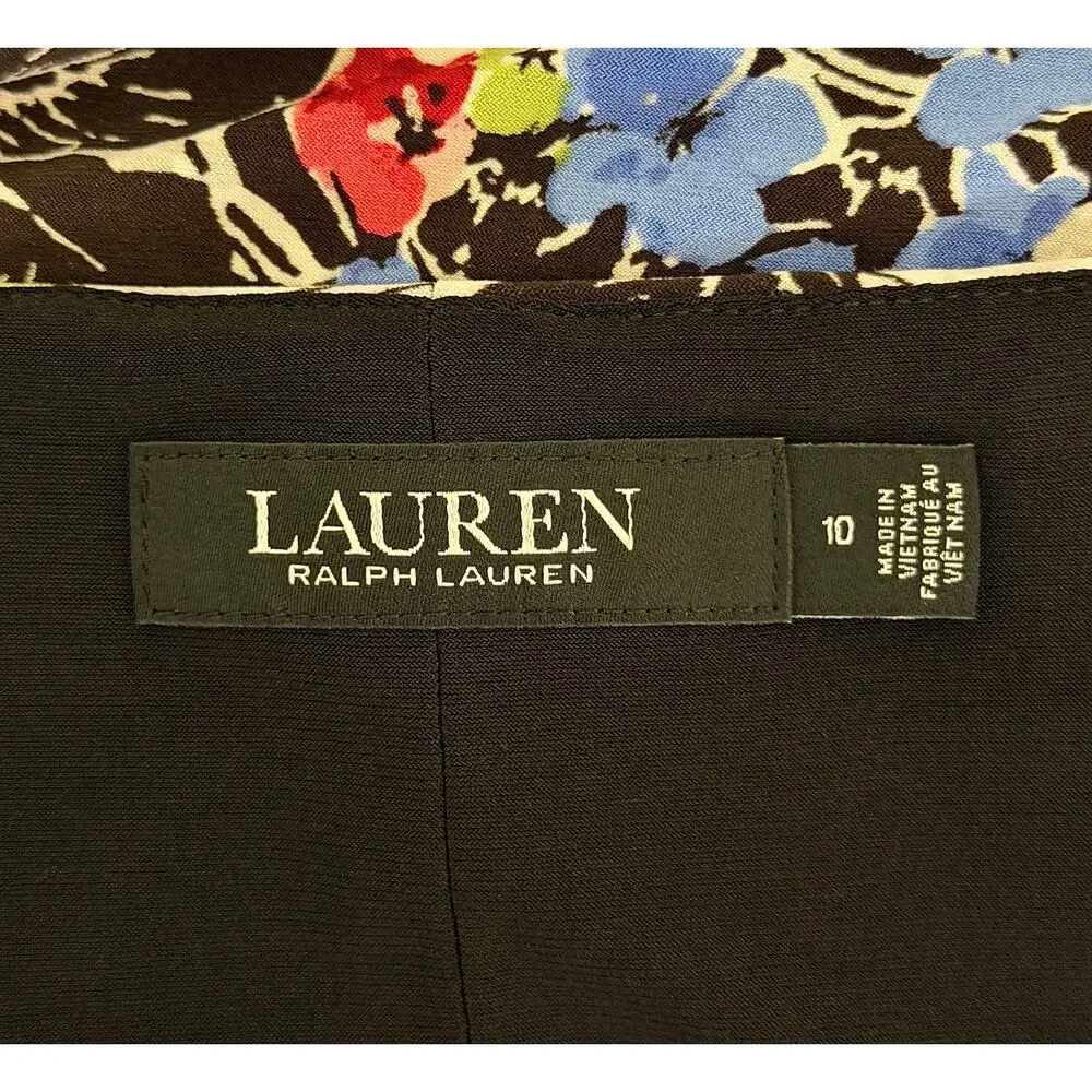 Lauren Ralph Lauren Floral Flutter-Sleeve Surplice Dress Multicolor Size 10